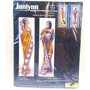 Janlynn Indian Brave Maiden Counted Cross Stitch Kit #13-225 Sealed 1996 Vintage